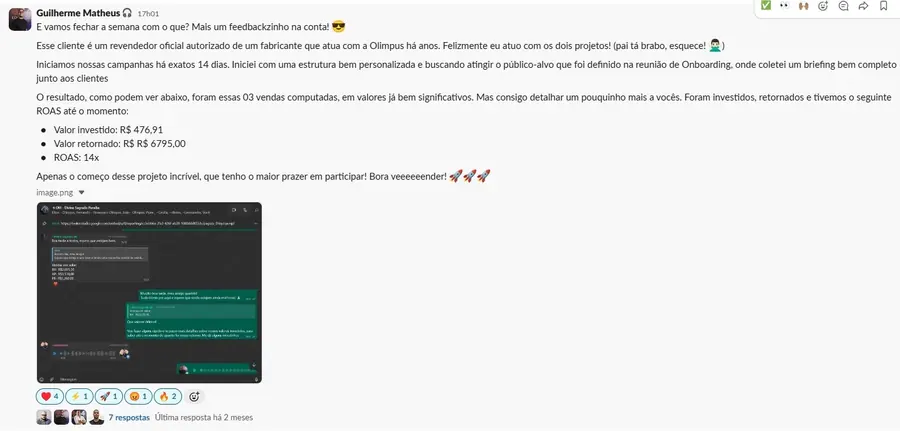 Resultado de cliente da Olimpus